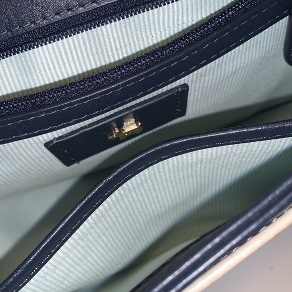 RADLEY London Navy Blue Leather Crossbody Purse with Pink and Purple Accents - Picture 10 of 14